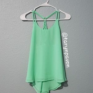 Mine Brand Mint Green Strappy Tank Top